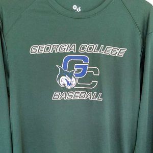 Georgia College Green L/S Baseball Shirt Size M